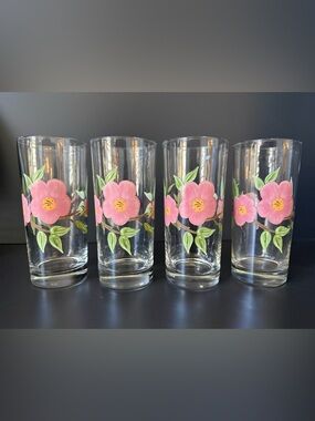 Franciscan Desert Rose Tall Water Glasses Set 4 Anthropologie Style
